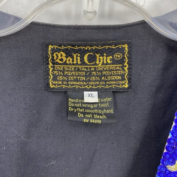 Bali Chic Sequin Vest Snowman Christmas Vintage Wearable Art Womens XL - Picture 4 of 5